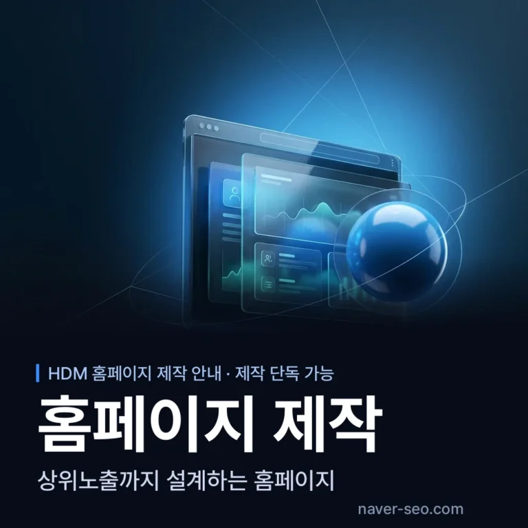 홈페이지 제작, 상위노출까지 설계하는 방법 — 에이치디엠